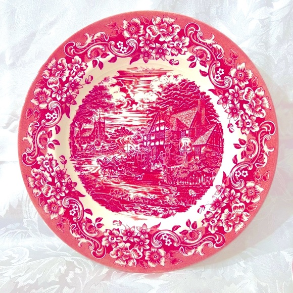 15 PC Set Staffordshire England Red engraving Dinner set (15). - Picture 4 of 5